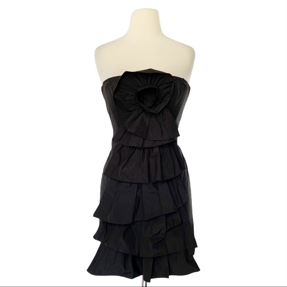 Bcbg Maxazria black rose strapless dress size 0